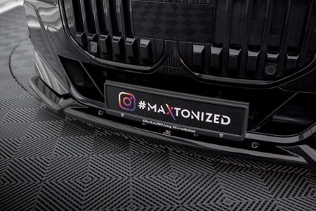 Maxton Front Splitter V.2 BMW 7 M-Pack / M760E G70 - Gloss Black