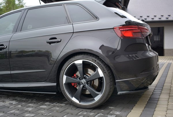 Maxton Rear Side Splitters Audi RS3 8V Fl Sportback - Gloss Black