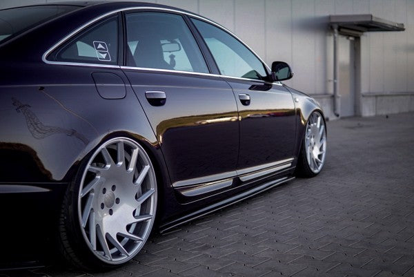 Maxton Side Skirts Diffusers Audi A6 C6 S-Line (Preface/Facelift) - Gloss Black