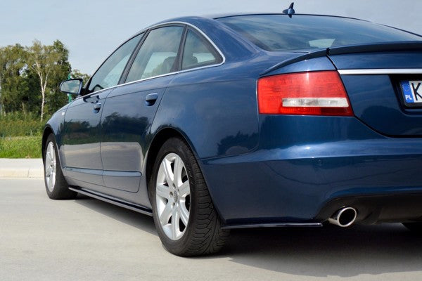 Maxton Side Skirts Diffusers Audi A6 C6 S-Line (Preface/Facelift) - Gloss Black