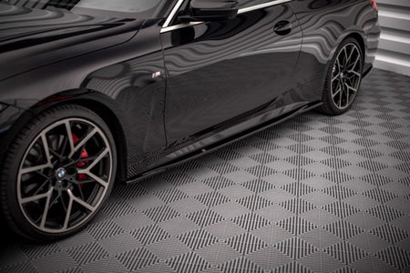 Maxton Side Skirts Diffusers V.3 BMW 4 M-Pack G22 - Gloss Black