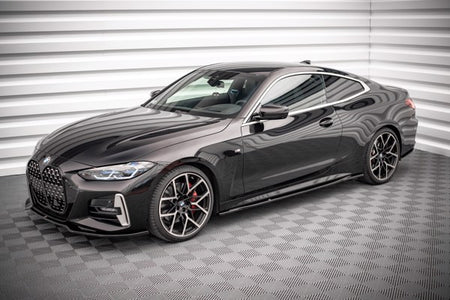 Maxton Side Skirts Diffusers V.3 BMW 4 M-Pack G22 - Gloss Black