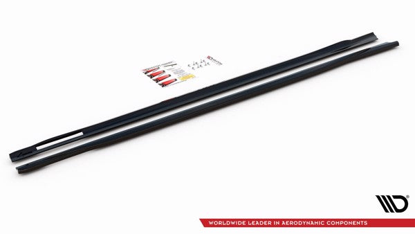 Maxton Side Skirts Diffusers V.3 BMW 4 M-Pack G22 - Gloss Black