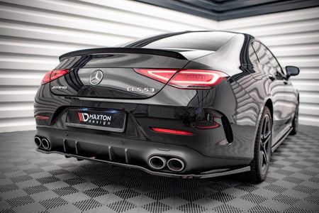 Maxton Central Rear Splitter (With Vertical Bars) Mercedes-Amg Cls 53 C257 - Gloss Black