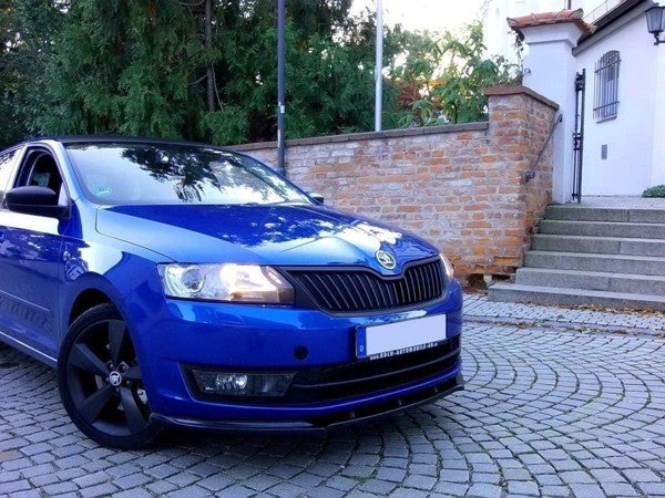 Maxton Front Splitter V.1 Skoda Rapid - Gloss Black