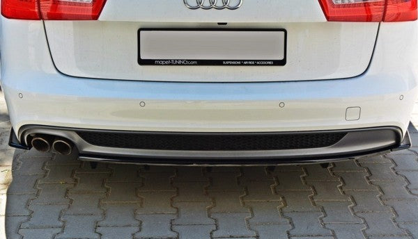 Maxton Central Rear Splitter Audi A6 C7 S-Line Avant - Gloss Black