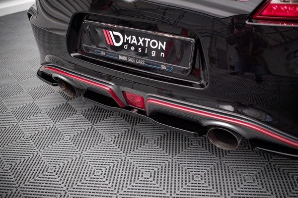 Maxton Central Rear Splitter For Nissan 370Z Nismo Facelift - Gloss Black