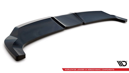 Maxton Central Rear Splitter (With Vertical Bars) Ford Mustang Mach-E Mk1 - Gloss Black