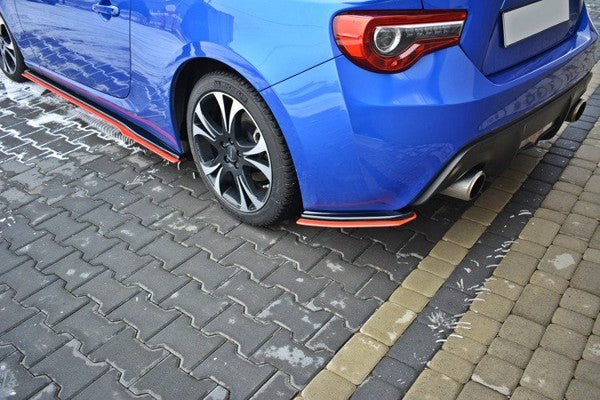 Maxton Rear Side Splitters V.2 Subaru Brz Facelift  - Gloss Black + Red