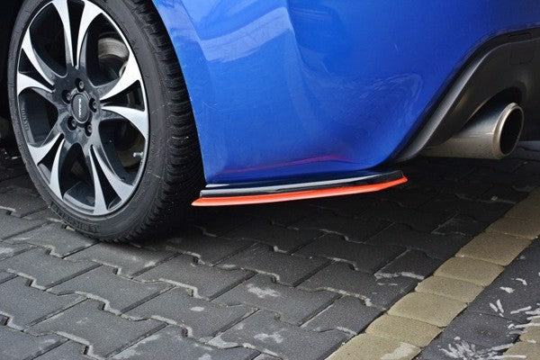Maxton Rear Side Splitters V.2 Subaru Brz Facelift  - Gloss Black + Red