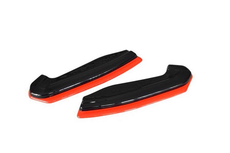 Maxton Rear Side Splitters V.2 Subaru Brz Facelift  - Gloss Black + Red