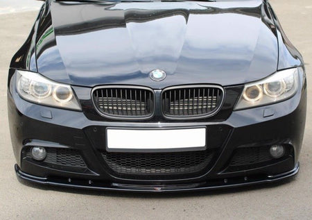 Maxton Front Splitter V.1 For BMW 3 E91 M-Pack Facelift - Gloss Black