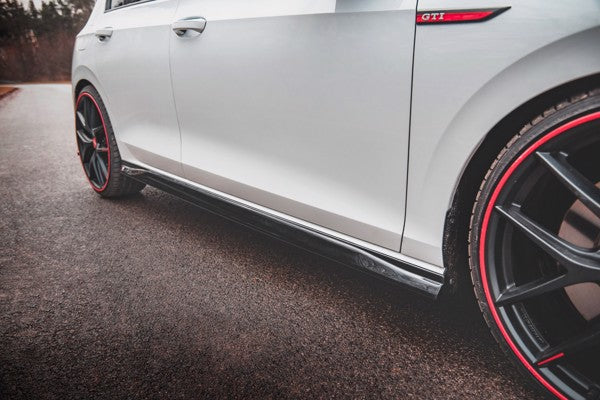 Maxton Side Skirts Diffusers V.3 Volkswagen Golf 8 Gti - Gloss Black