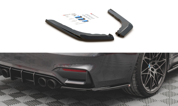 Maxton Rear Side Splitters V.1 BMW M4 F82 - Gloss Black