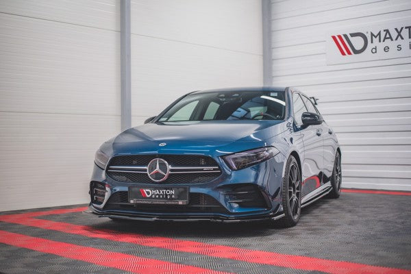 Maxton Front Splitter V.1 Mercedes A35 Amg / Amg-Line W177  - Gloss Black
