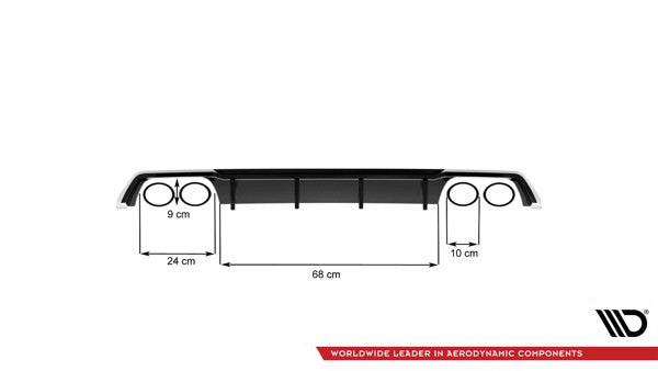 Maxton Rear Valance V.3 Seat Leon Cupra St Mk3 Fl - Gloss Black