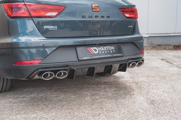 Maxton Rear Valance V.3 Seat Leon Cupra St Mk3 Fl - Gloss Black
