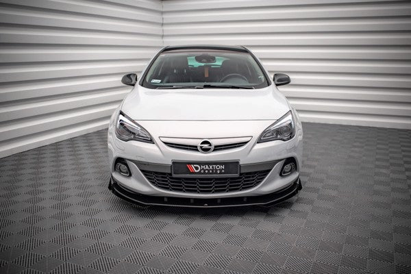 Maxton Street Pro Front Splitter V.1 + Flaps Opel Astra Gtc Opc-Line J - Black + Gloss Flaps    