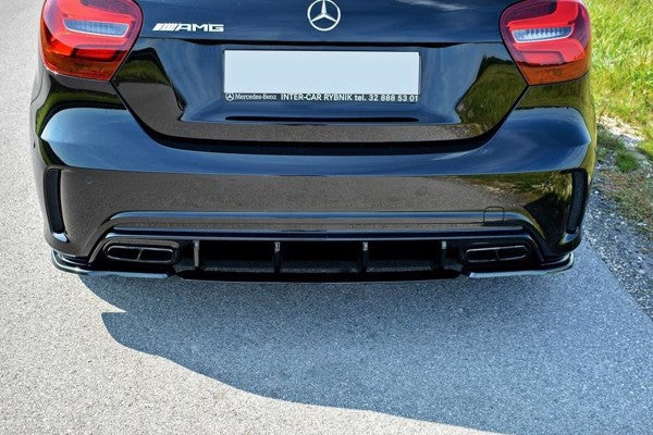 Maxton Rear Side Splitters Mercedes A W176 Amg Facelift - Gloss Black