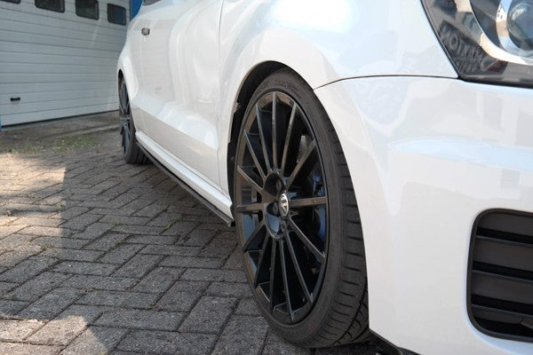 Maxton Side Skirts Diffusers Volkswagen Polo Mk5 R Wrc - Gloss Black