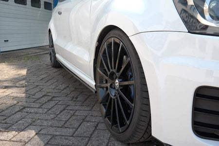 Maxton Side Skirts Diffusers Volkswagen Polo Mk5 R Wrc - Gloss Black