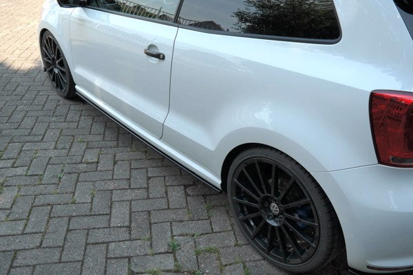 Maxton Side Skirts Diffusers Volkswagen Polo Mk5 R Wrc - Gloss Black