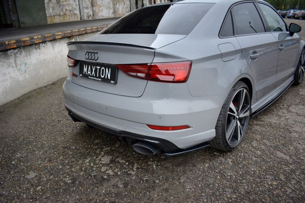 Maxton Rear Side Splitters Audi RS3 8V Fl Sedan - Gloss Black