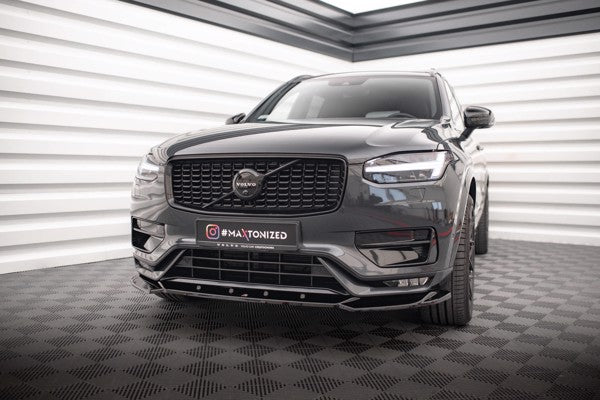 Maxton Front Splitter V.1 Volvo Xc90 R-Design Mk2 Facelift - Gloss Black