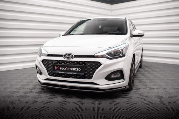 Maxton Front Splitter V.1 Hyundai I20 Mk2 Facelift - Gloss Black