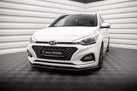 Maxton Front Splitter V.1 Hyundai I20 Mk2 Facelift - Gloss Black