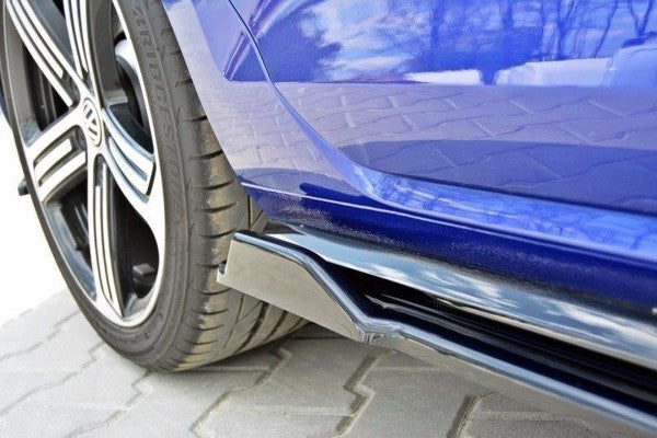 Maxton Side Skirts Diffusers V.1 VW Golf 7 R / R-Line Facelift - Gloss Black