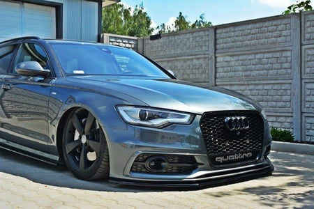 Maxton Front Splitter V.1 Audi S6 / A6 S-Line C7 - Gloss Black