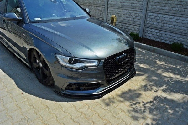 Maxton Front Splitter V.1 Audi S6 / A6 S-Line C7 - Gloss Black