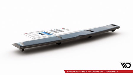Maxton Central Rear Splitter (With Vertical Bars) Hyundai I30 N Mk3 Fastback  - Gloss Black