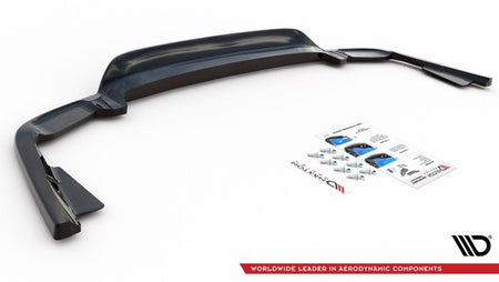 Maxton Central Rear Splitter (With Vertical Bars) Volvo Xc60 Mk2 R-Design - Gloss Black