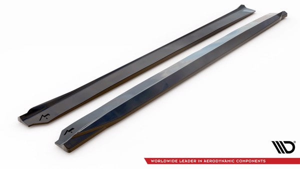 Maxton Side Skirts Diffusers Volvo Xc90 R-Design Mk2 Facelift - Gloss Black