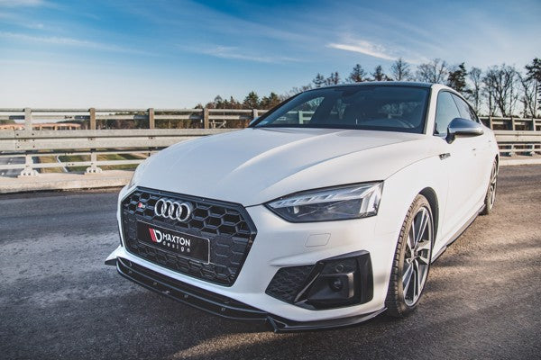 Maxton Front Splitter V.2 Audi S5 / A5 S-Line F5 Facelift - Gloss Black