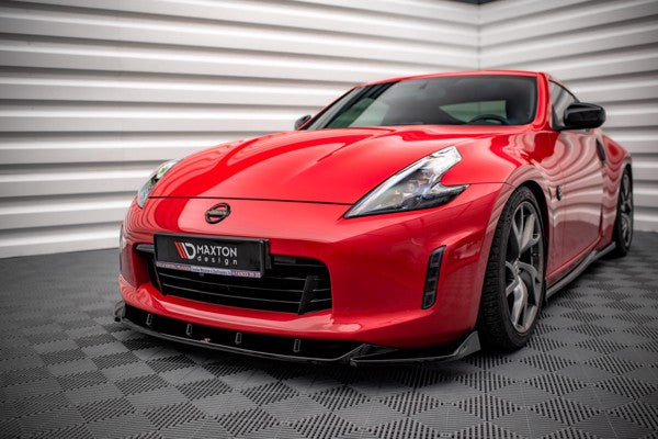 Maxton Front Splitter V.2 Nissan 370Z Facelift - Gloss Black