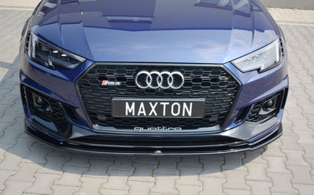 Maxton Front Splitter V.2 Audi RS4 B9 - Gloss Black