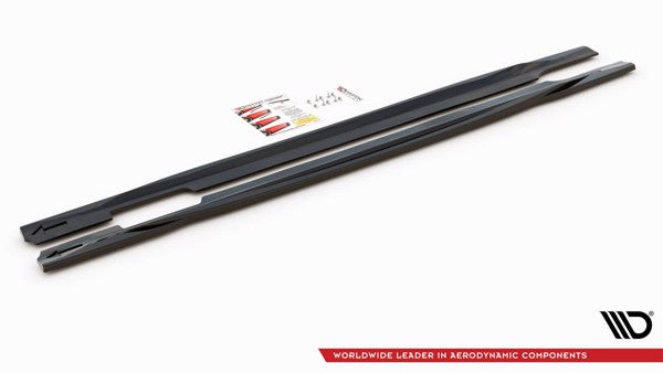 Maxton Side Skirts Diffusers Audi S5 / A5 S-Line Sportback F5 Facelift - Gloss Black