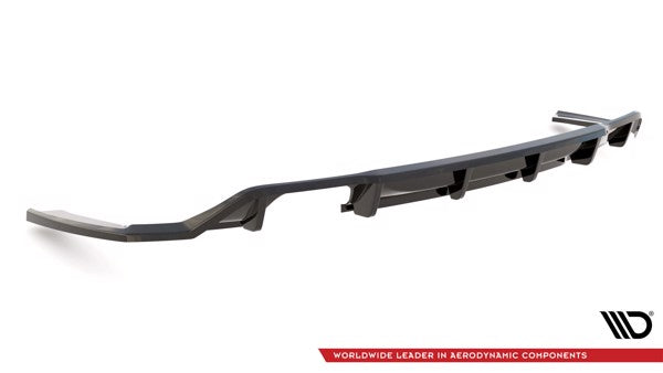 Maxton Central Rear Splitter (With Vertical Bars) BMW 2 M-Pack F22 - Gloss Black