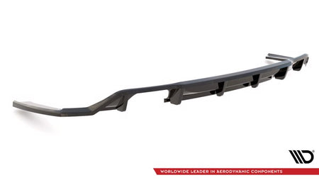 Maxton Central Rear Splitter (With Vertical Bars) BMW 2 M-Pack F22 - Gloss Black