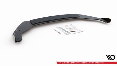 Maxton Racing Durability Front Splitter + Flaps VW Golf 7 R / R-Line Facelift - Black + Gloss Flaps    