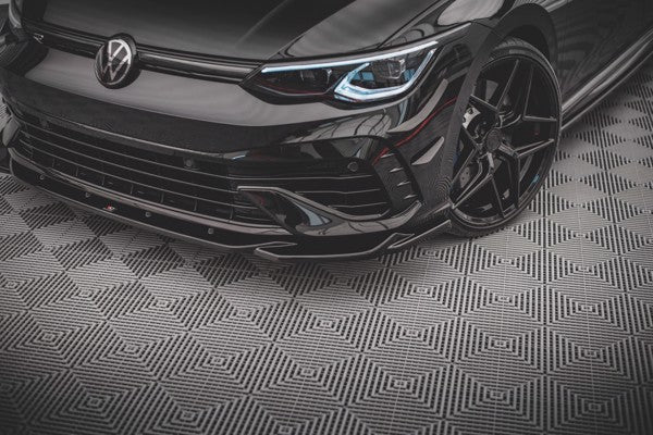 Maxton Front Splitter V.4 Volkswagen Golf R Mk8 - Gloss Black