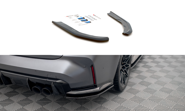 Maxton Rear Side Splitters V.1 BMW M3 G80 - Gloss Black