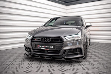 Maxton Front Splitter V.1 Audi S3 / A3 S-Line Sportback 8V Facelift - Gloss Black