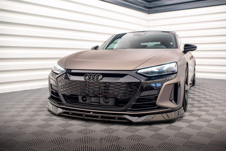 Maxton Front Splitter V.3 Audi E-Tron Gt / RS Gt Mk1 - Gloss Black