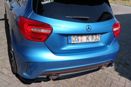 Maxton Central Rear Splitter (Without Vertical Bars) Mercedes-Benz W176 Amg-Line Preface - Gloss Black