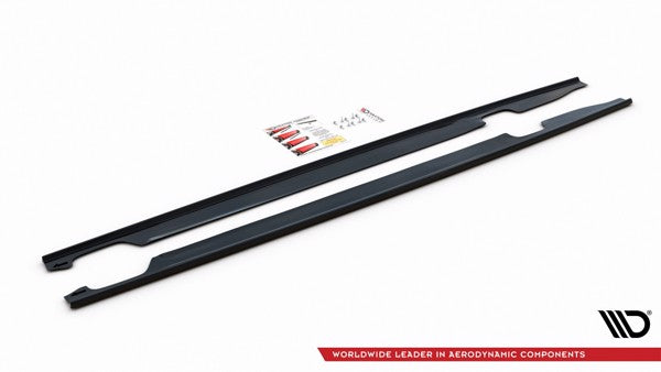 Maxton Side Skirts Audi S6 / A6 S-Line C7 Fl  - Gloss Black