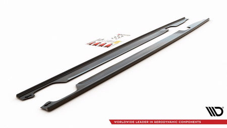 Maxton Side Skirts Audi S6 / A6 S-Line C7 Fl  - Gloss Black